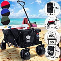Carrito de Jardin Plegable - con Ruedas- para Playa Acampada Picnic Camping Exteriores- 117x54x109cm- Máx. 80kg- Color a…